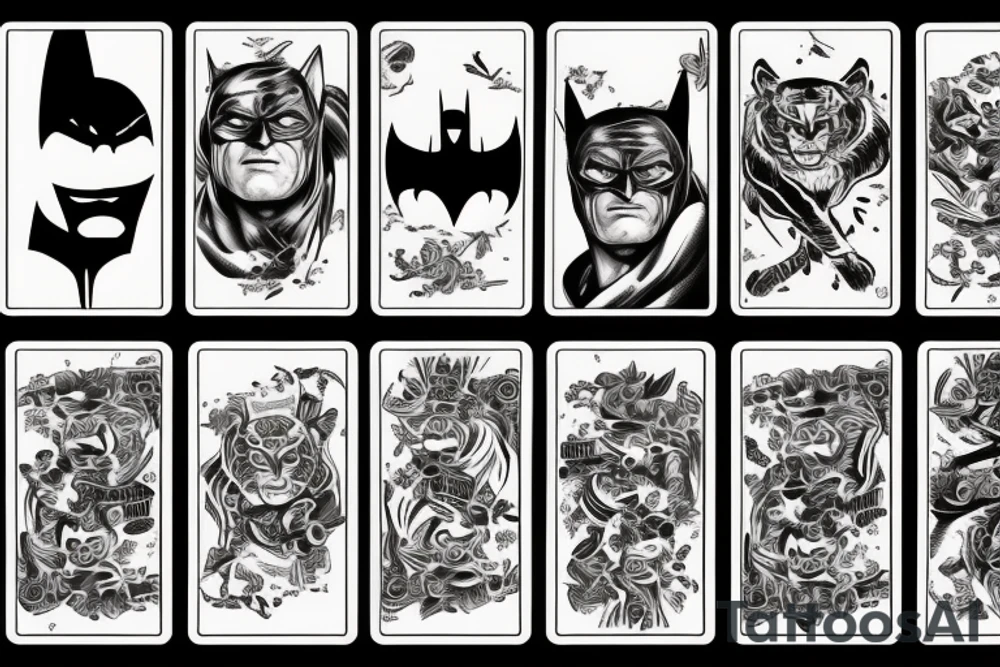 Tiger one eye cards batman tattoo idea