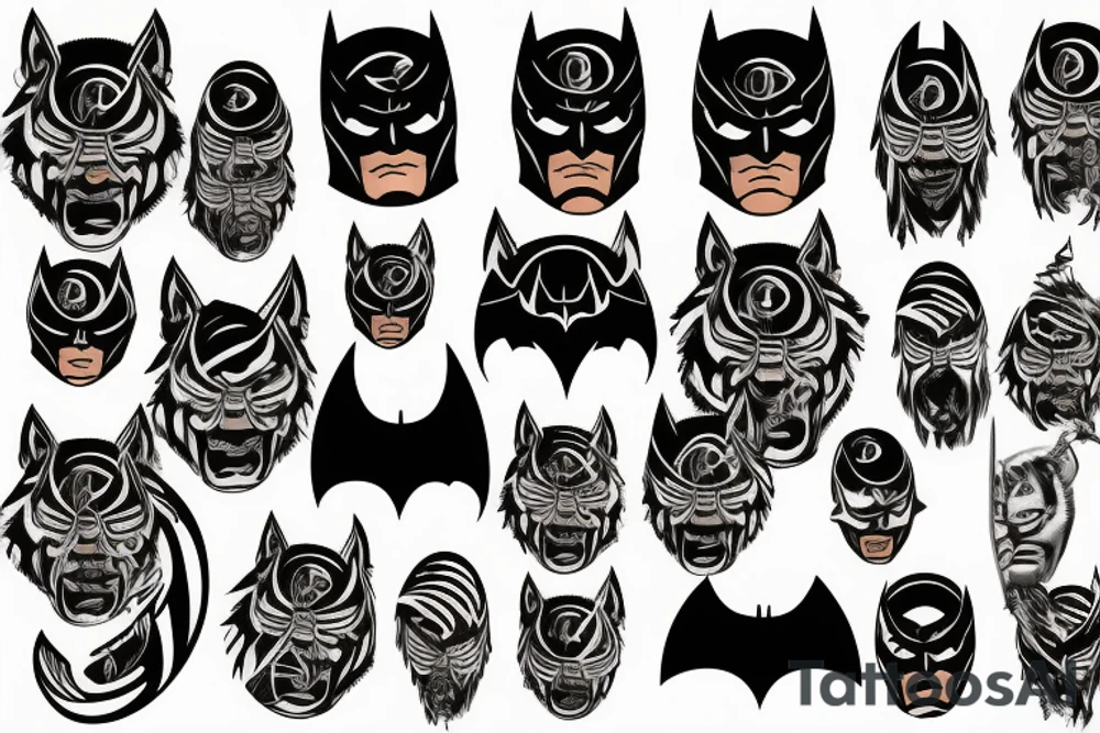 Tiger one eye cards batman tattoo idea