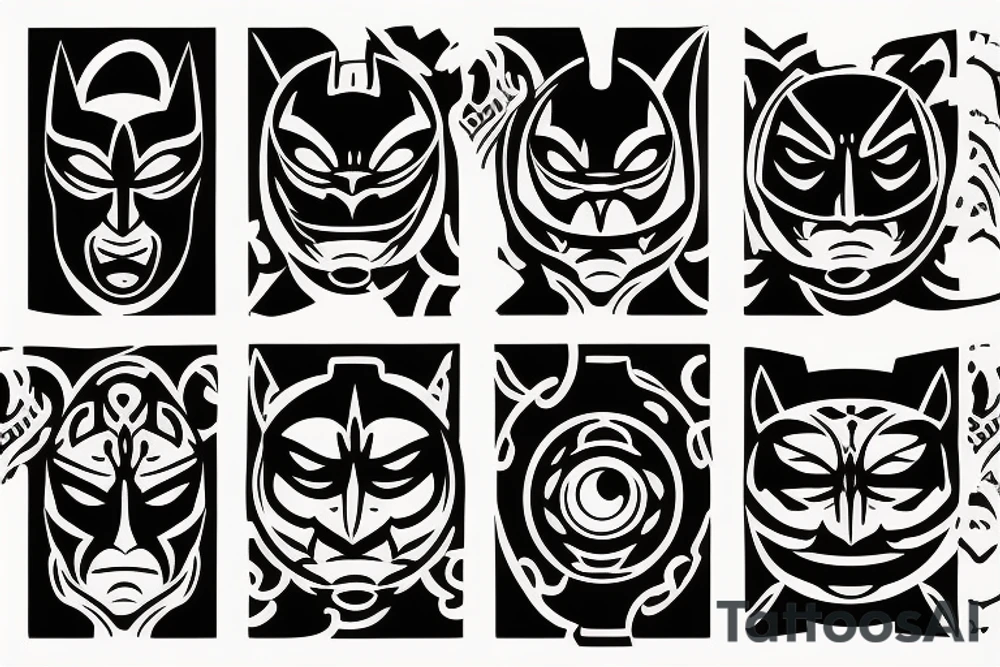 Tiger one eye cards batman tattoo idea