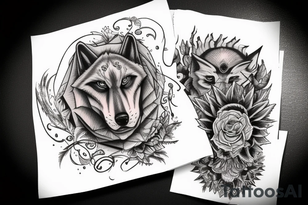 lone wolf tattoo idea
