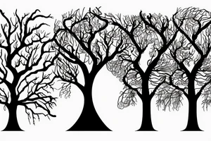 Split tree, with a half died and the other a half alive tattoo idea