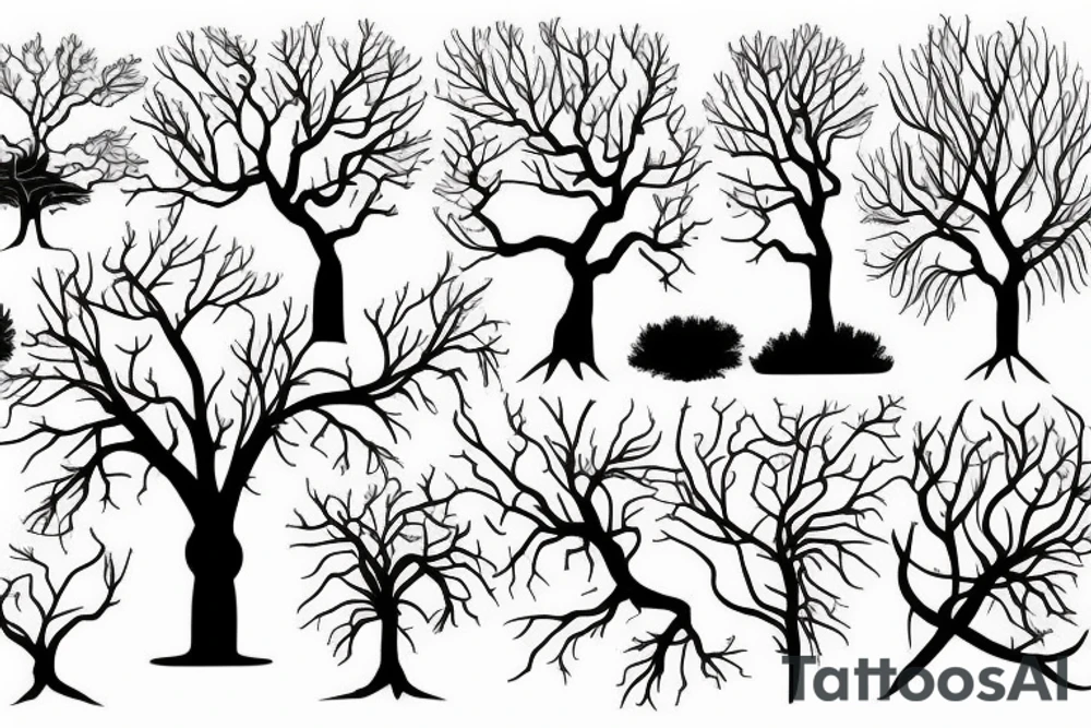 Split tree, with a half, died and the other a half alive tattoo idea