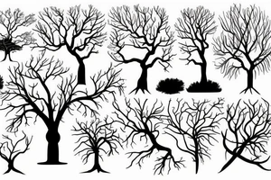 Split tree, with a half, died and the other a half alive tattoo idea