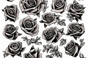 Bed of roses on fire tattoo idea