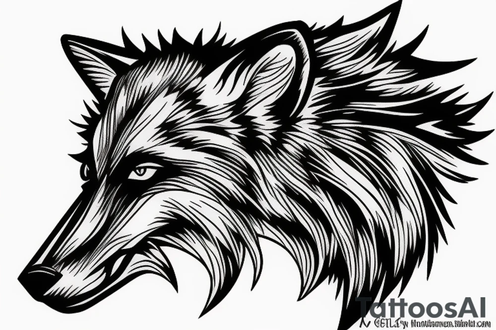 Wolf howling tattoo idea