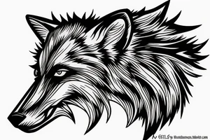 Wolf howling tattoo idea