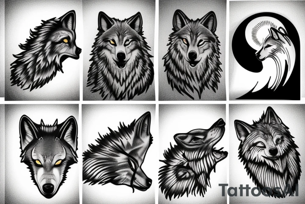 Wolf howling tattoo idea
