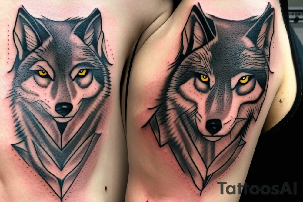 lone wolf for the shoulder tattoo idea