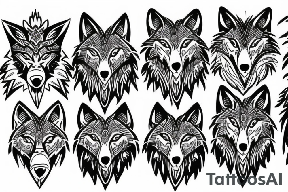Wolf howling tattoo idea