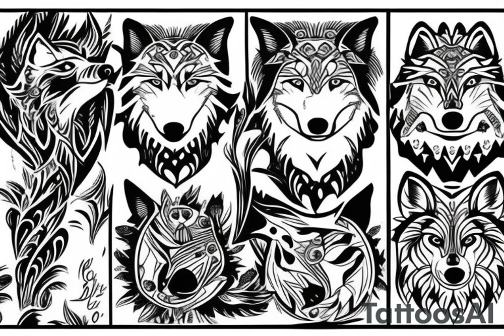 Wolf howling tattoo idea