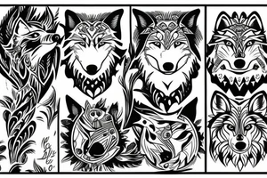 Wolf howling tattoo idea