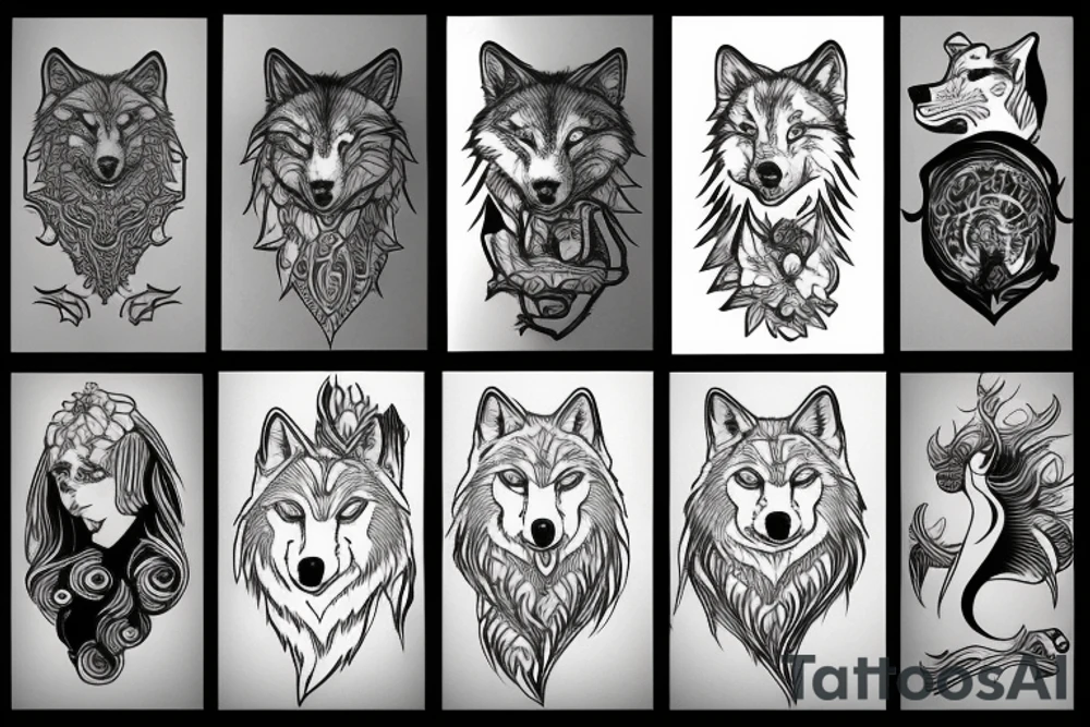 Wolf howling tattoo idea
