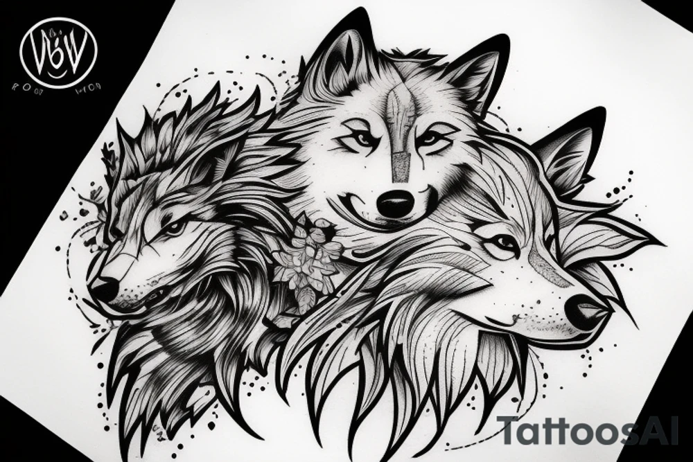 Wolf howling tattoo idea
