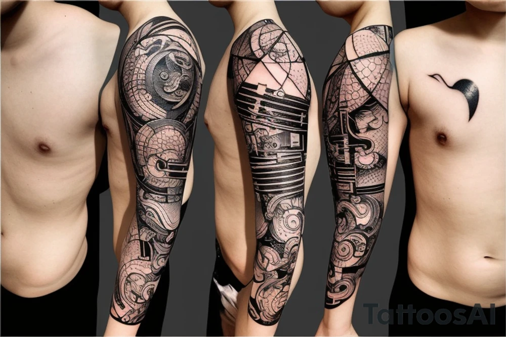 Artificial intelligence Japanese anime Sci-fi Leo Taurus Gemini tattoo idea