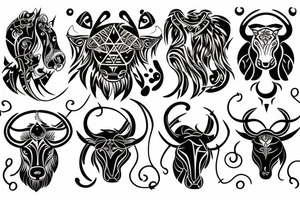 Taurus Leo Gemini tattoo idea