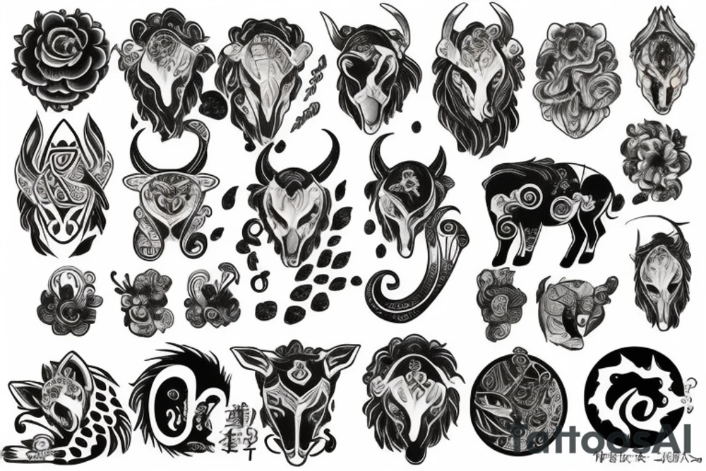 Taurus Leo Gemini tattoo idea