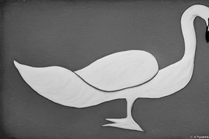 Contour of a swan, that has some Georgian words in it : including: სიცარიელე, იმედი, ამბავი. Heartbroken swan drown as all in one line, without breaking the line. tattoo idea