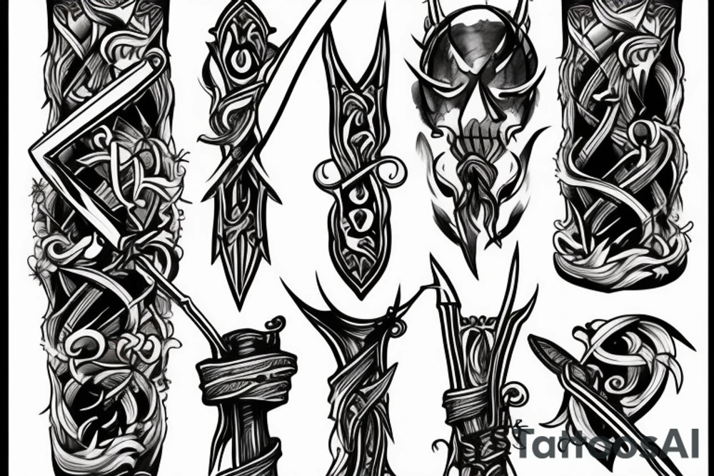 Sword with Fire tattoo idea