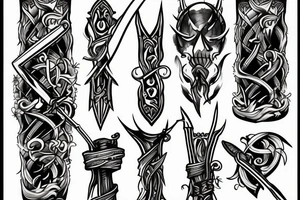 Sword with Fire tattoo idea