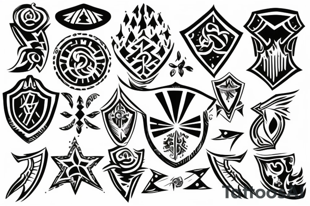Shield with water tattoo idea