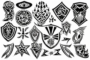 Shield with water tattoo idea