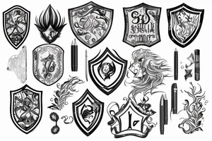 Shield with water tattoo idea