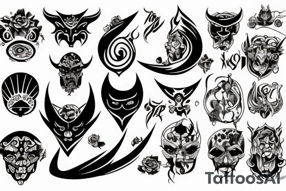 God and devil tattoo idea