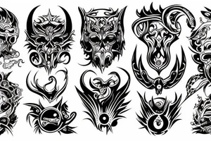 God and devil tattoo idea