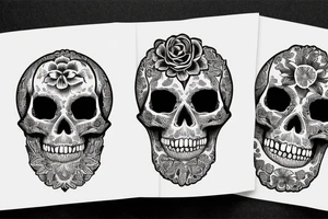 A skull bud flower tattoo idea
