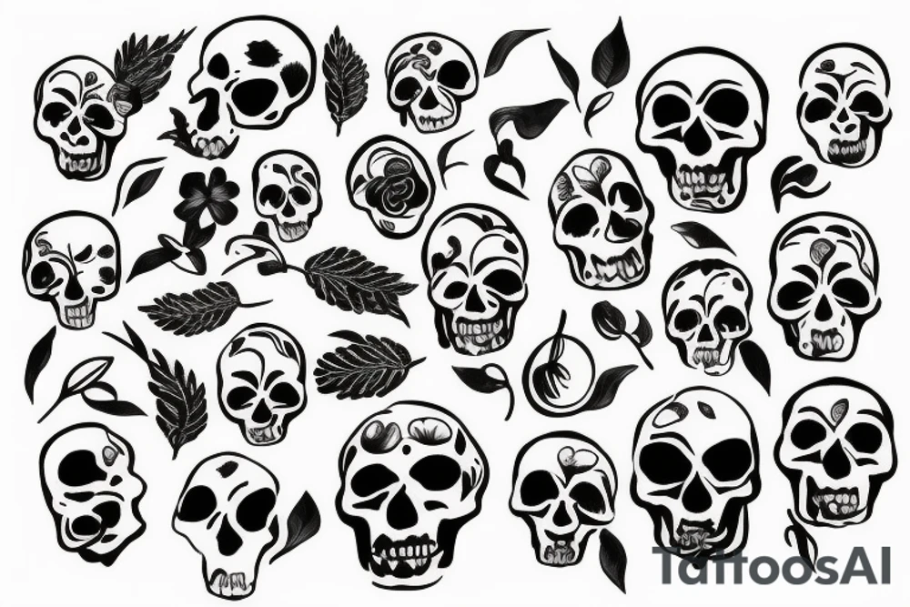 Nature growing out of skull tattoo idea