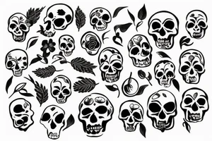 Nature growing out of skull tattoo idea