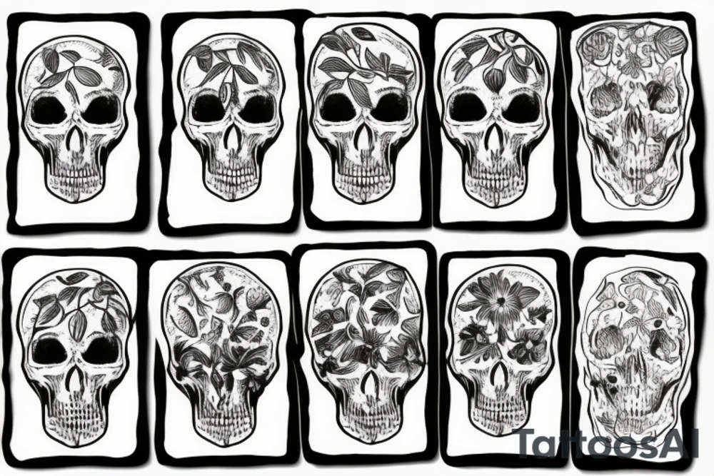 Nature growing out of skull tattoo idea