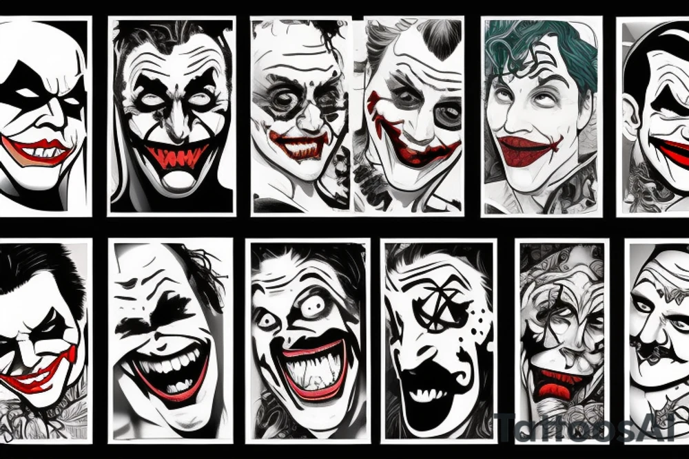 comedy and tragedy, batman and joker tattoo idea