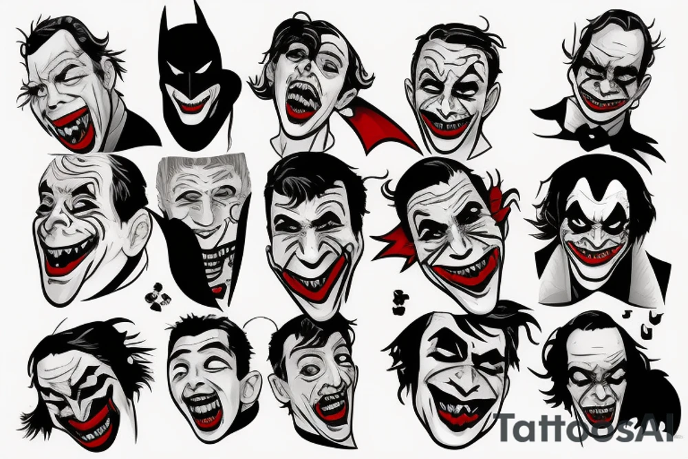 comedy and tragedy, batman and joker tattoo idea