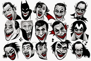 comedy and tragedy, batman and joker tattoo idea