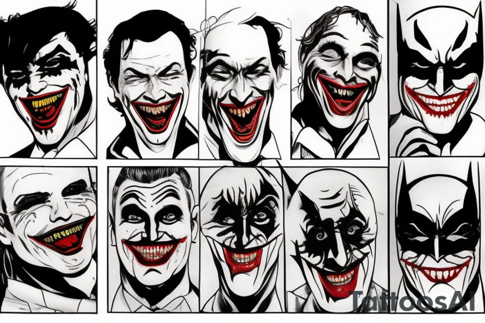 comedy and tragedy, batman and joker tattoo idea