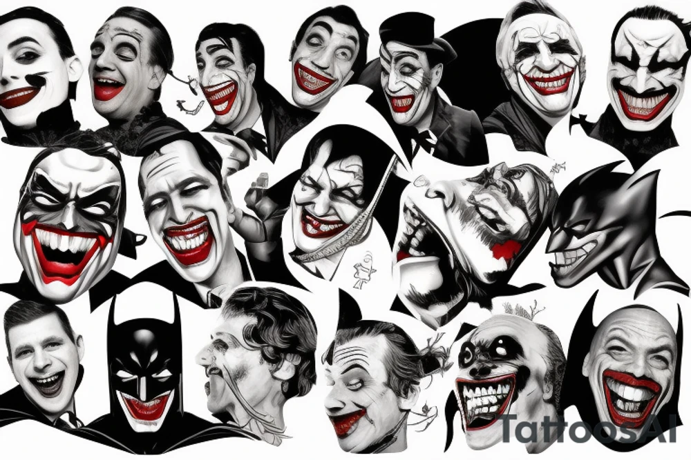 comedy and tragedy, batman and joker tattoo idea