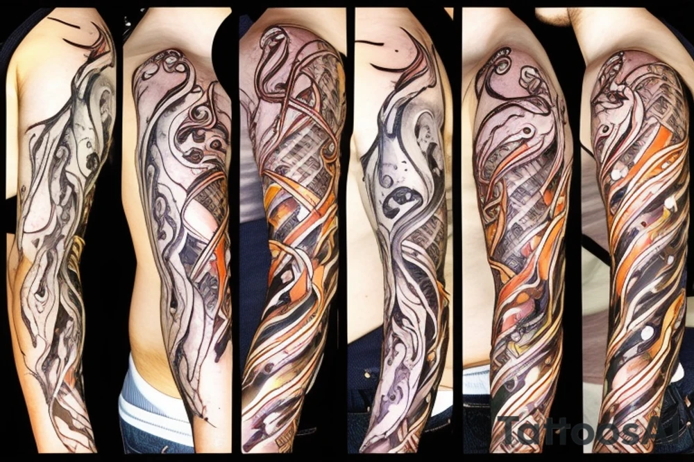 squid, fire tattoo idea