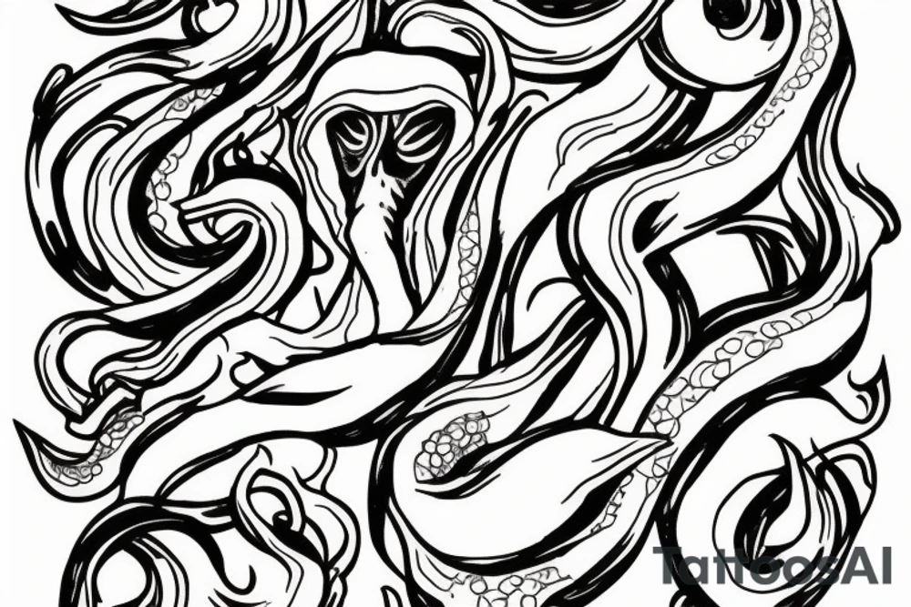 squid, fire tattoo idea