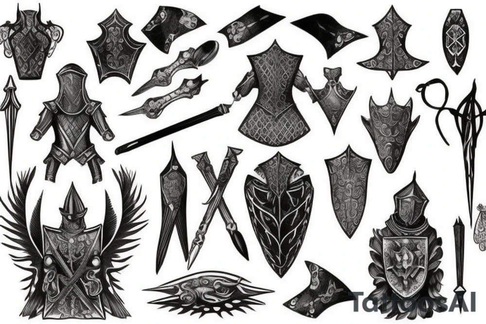 medieval armor tattoo idea