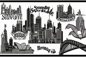Sydney skyline Hogwarts tattoo idea