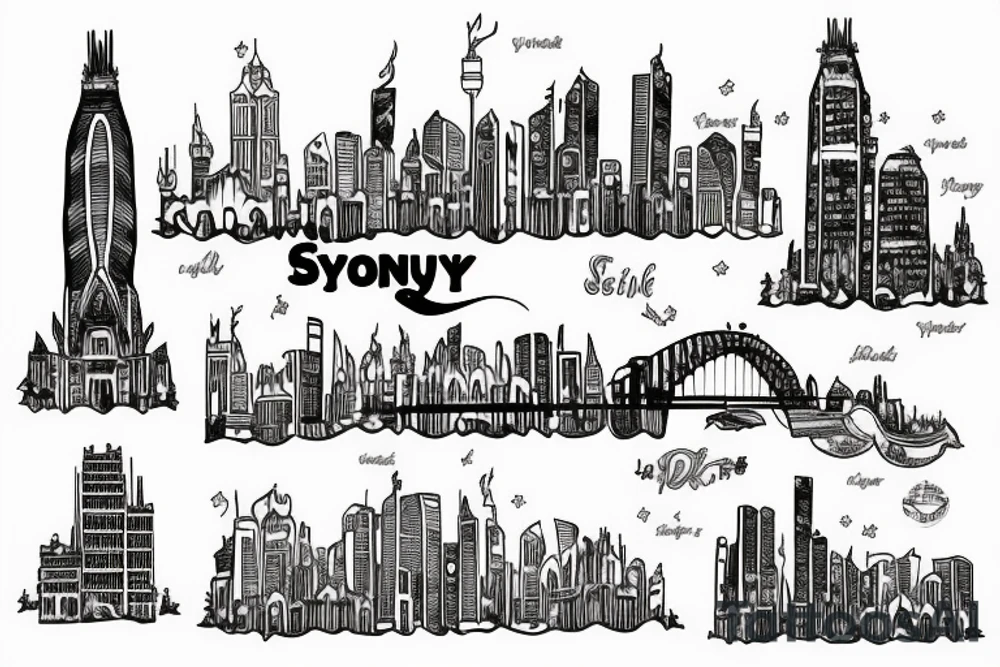 Sydney skyline Hogwarts tattoo idea