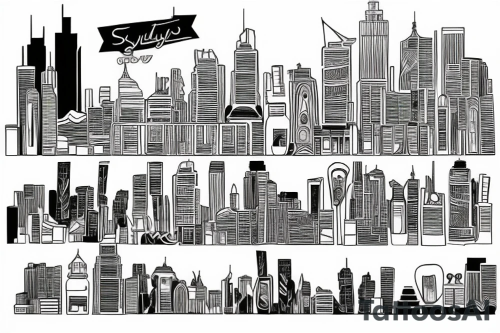 Sydney skyline tattoo idea