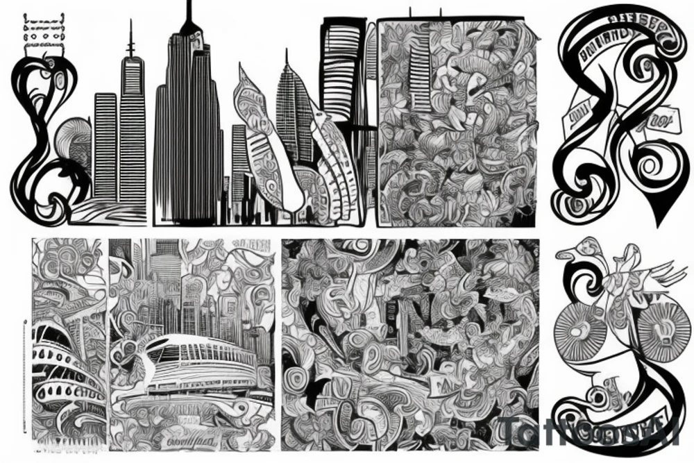 Sydney skyline tattoo idea