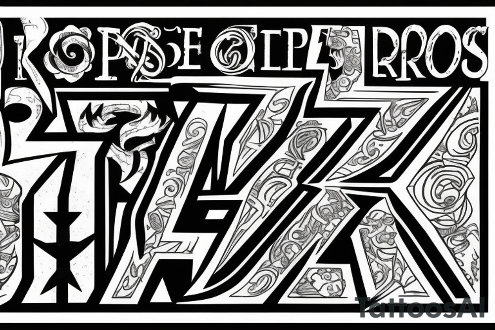 triple crossed s letters tattoo idea