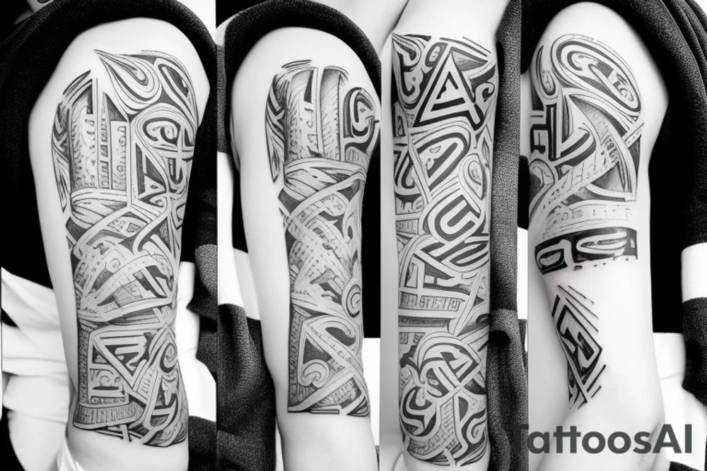 triple crossed s letters tattoo idea