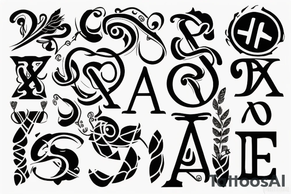 triple crossed s letters tattoo idea