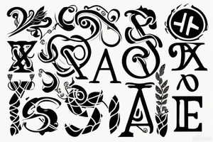 triple crossed s letters tattoo idea