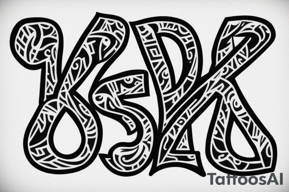 triple s letters tattoo idea