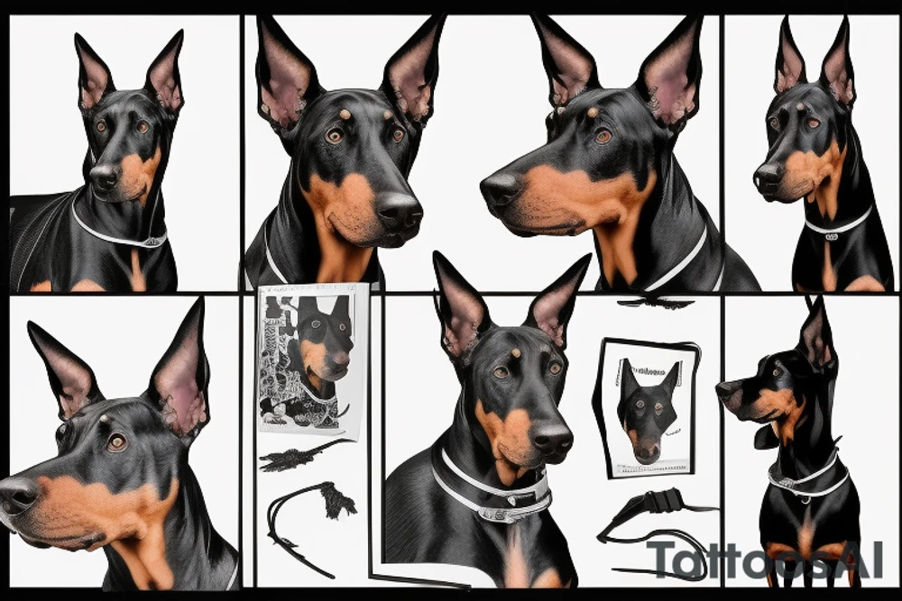 Doberman with barbed wire around neck tattoo idea Doberman with barbed wire around neck tattoo idea